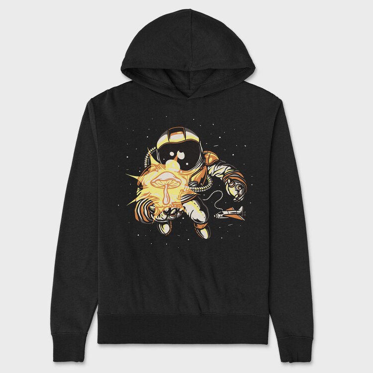 Astronaut With Space Shroom Mushroom, Hanorac Oversize Barbati (Unisex)