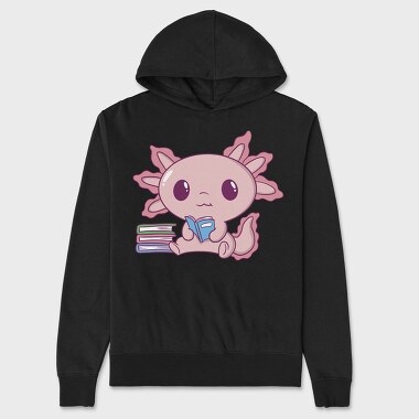 Axolotl Reading, Hanorac Oversize Barbati (Unisex)