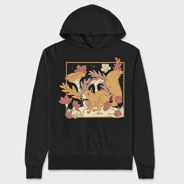 Cottage Core Forest Squirrel, Hanorac Oversize Barbati (Unisex)