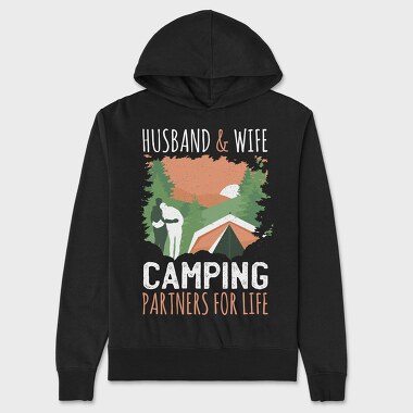 Couple Camping, Hanorac Oversize Barbati (Unisex)