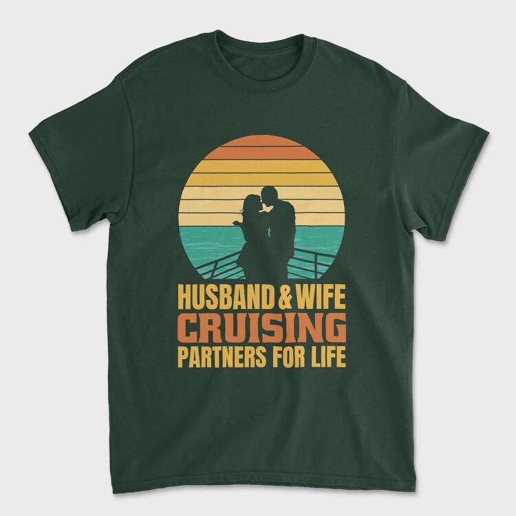 Couple In Love Sailing Retro Cruising Quote, Tricou Barbati (Unisex)