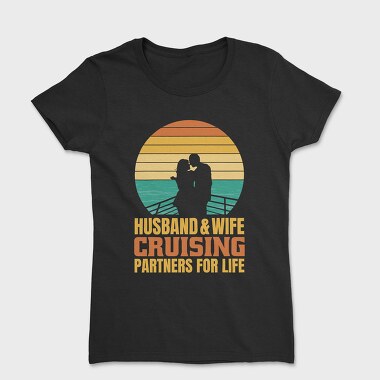 Couple In Love Sailing Retro Cruising Quote, Tricou Femei
