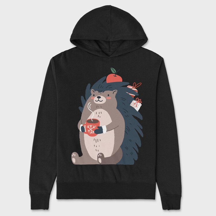 Cozy Hedgehog Cocoa, Hanorac Oversize Barbati (Unisex)