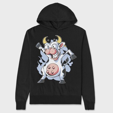 Crazy Dancing Cow, Hanorac Oversize Barbati (Unisex)