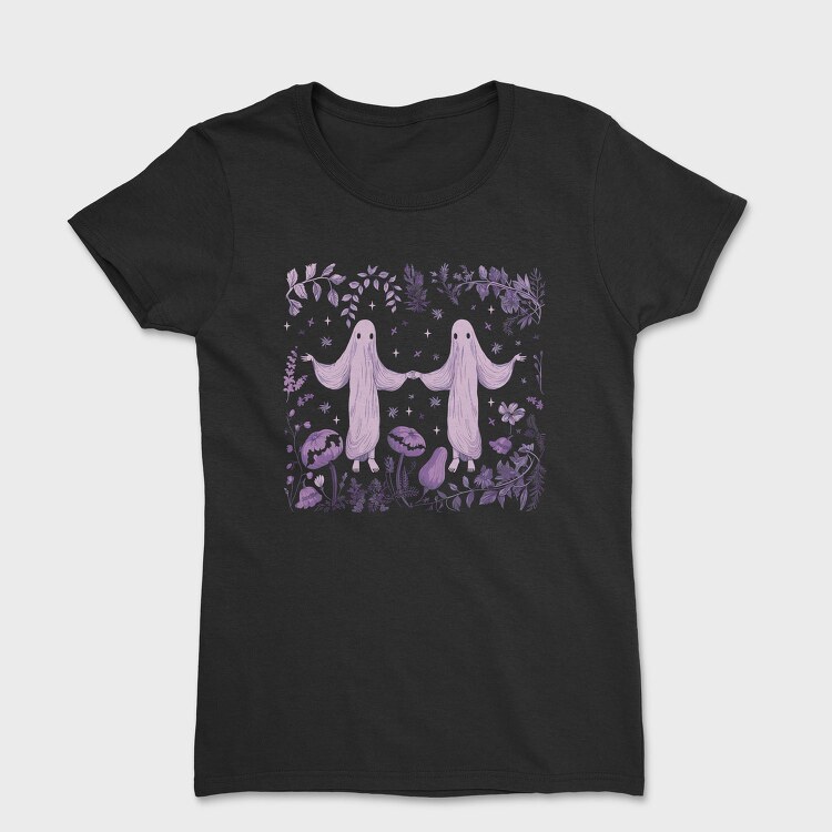 Creepy Ghosts In Nature Forest, Tricou Femei
