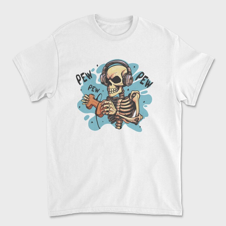 Creepy Skeleton Playing Videogames, Tricou Barbati (Unisex)