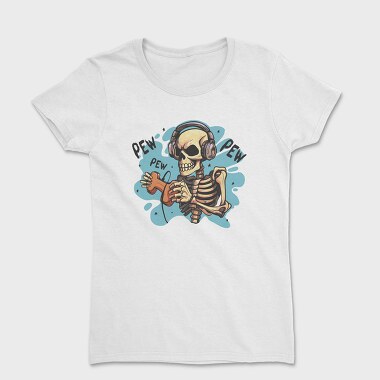 Creepy Skeleton Playing Videogames, Tricou Femei