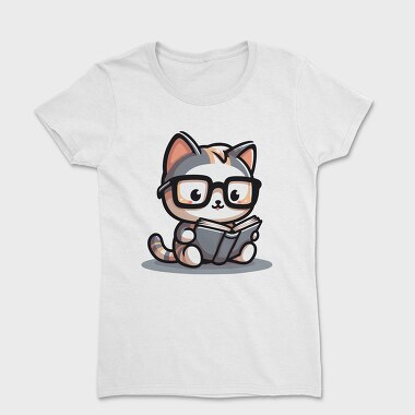 Clever Cat Reading, Tricou Femei