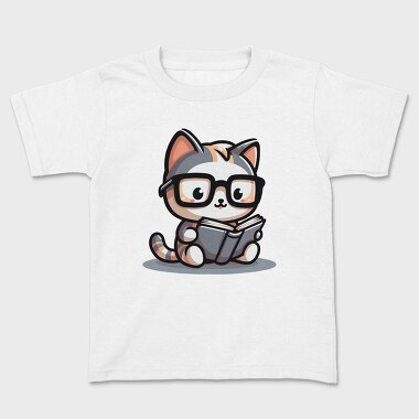 Clever Cat Reading, Tricou Copii
