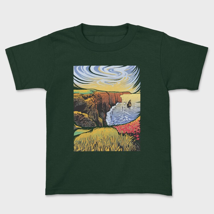 Cliffs Of Moher Landscape Nature, Tricou Copii