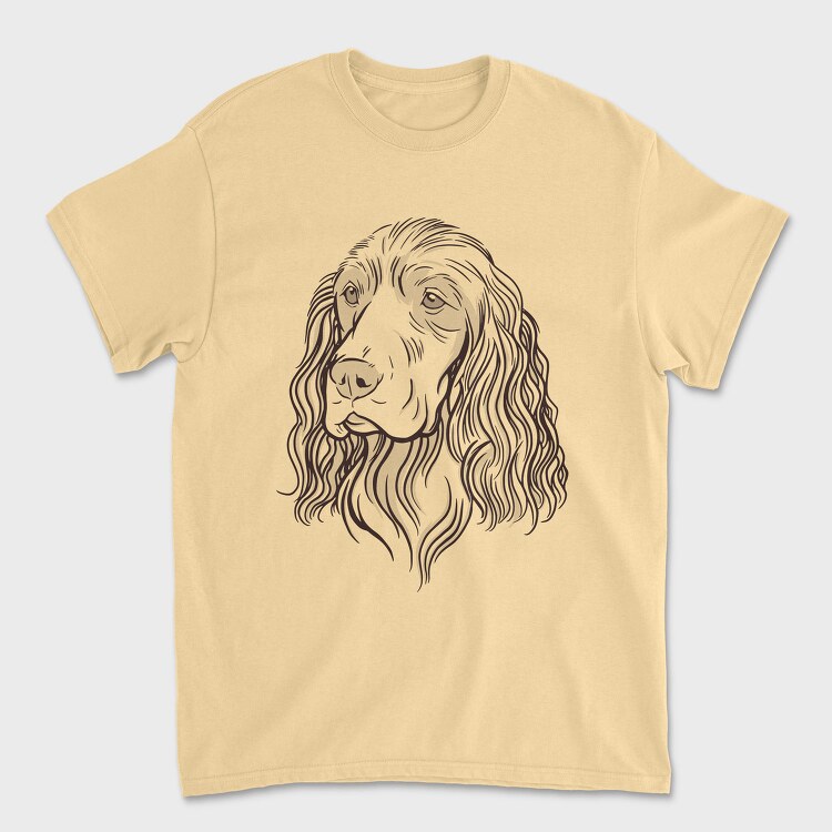 Cocker Illustration Spaniel Dog, Tricou Barbati (Unisex)