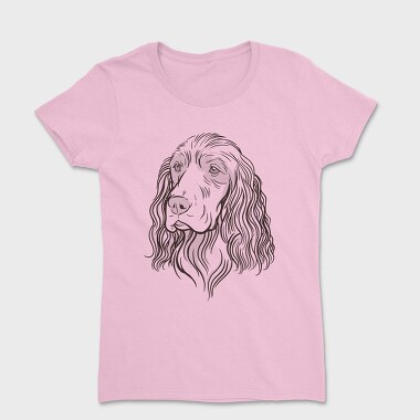 Cocker Illustration Spaniel Dog, Tricou Femei