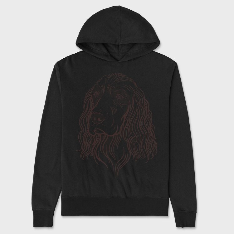 Cocker Illustration Spaniel Dog, Hanorac Oversize Barbati (Unisex)