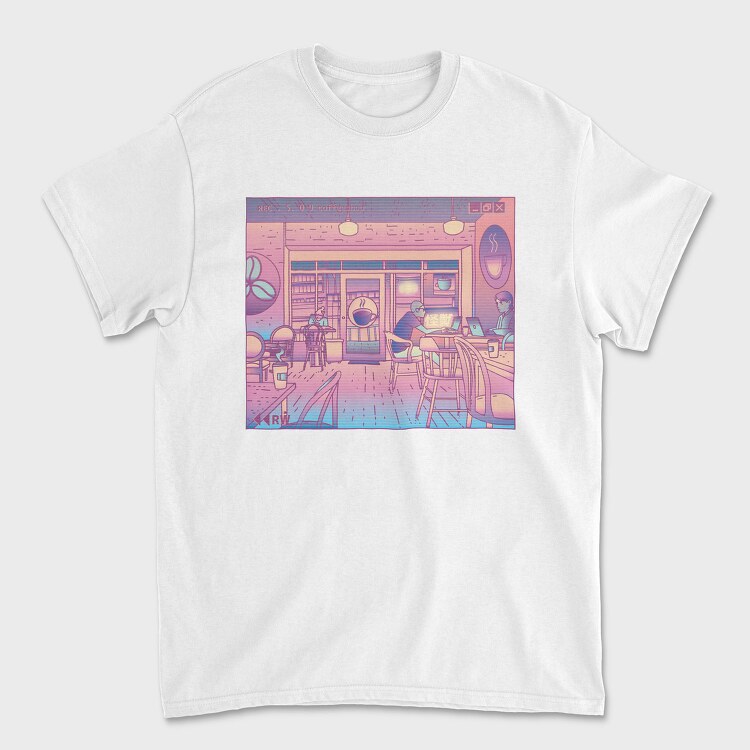 Coffee Shop Vaporwave, Tricou Barbati (Unisex)