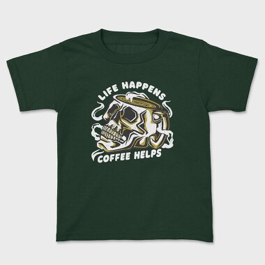 Coffee Skull Cofee Hellps, Tricou Copii
