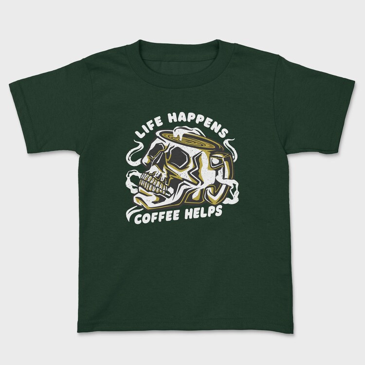 Coffee Skull Cofee Hellps, Tricou Copii