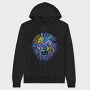 Colorful Angry Lion Vaporwave, Hanorac Oversize Barbati (Unisex)