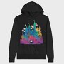 Colorful Gradient Castle Watercolor, Hanorac Oversize Barbati (Unisex)