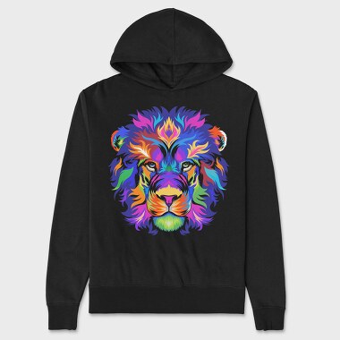 Colorful Lion Head, Hanorac Oversize Barbati (Unisex)