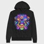 Colorful Lion Head, Hanorac Oversize Barbati (Unisex)
