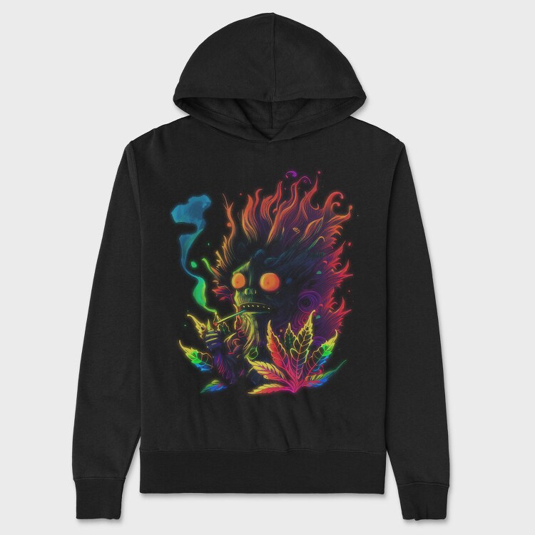 Colorful Monster Cannabis, Hanorac Oversize Barbati (Unisex)