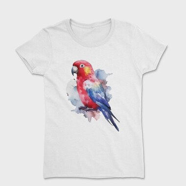 Colorful Parrot Magnificent Rosella Watercolor, Tricou Femei