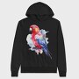 Colorful Parrot Magnificent Rosella Watercolor, Hanorac Oversize Barbati (Unisex)