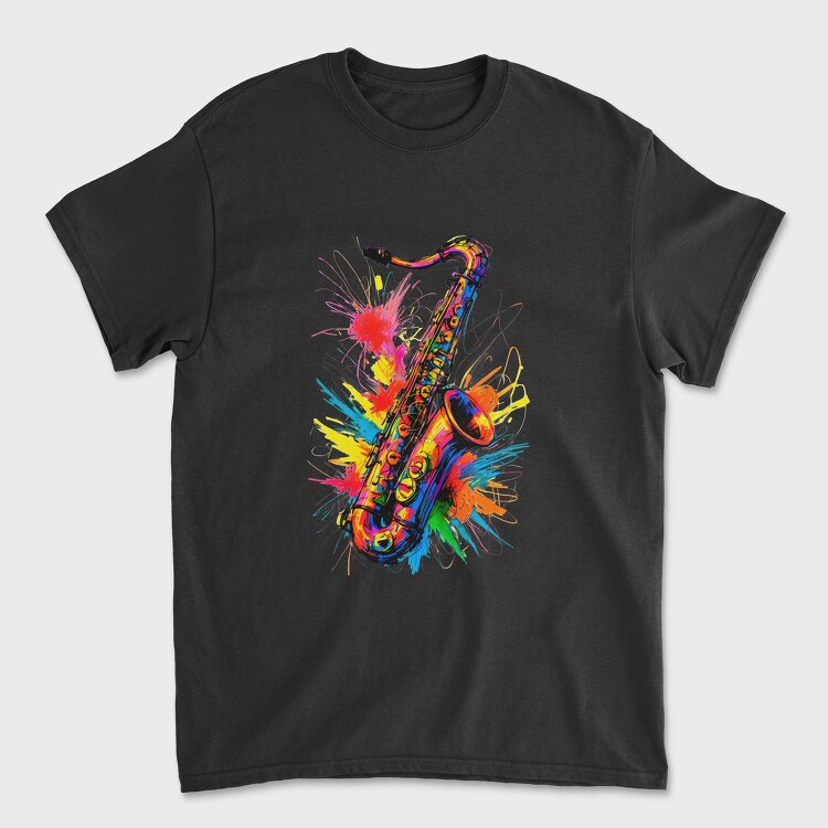 Colorful Saxophone, Tricou Barbati (Unisex)