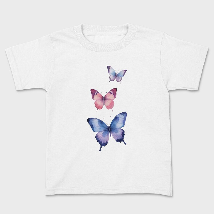 Colorful Watercolor Butterflies, Tricou Copii