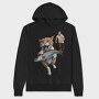 Comical Cat And Fish Escape, Hanorac Oversize Barbati (Unisex)
