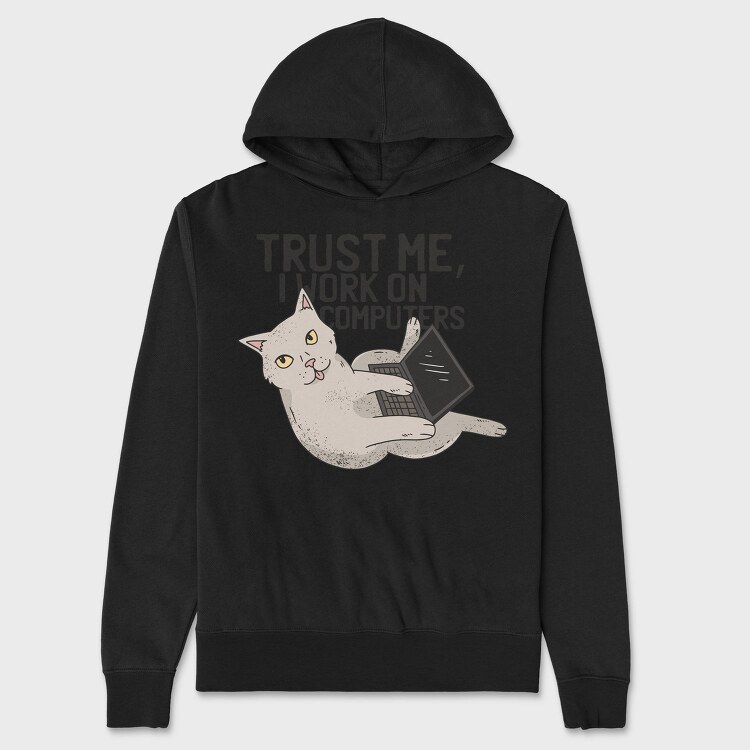 Computer Cat, Hanorac Oversize Barbati (Unisex)
