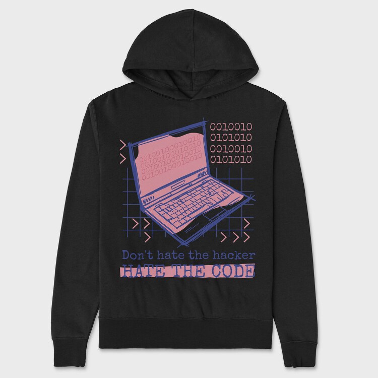 Computer Hacker Code, Hanorac Oversize Barbati (Unisex)