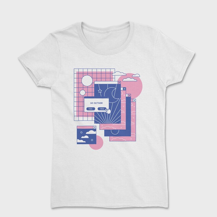 Computer Tabs Vaporwave 90S, Tricou Femei