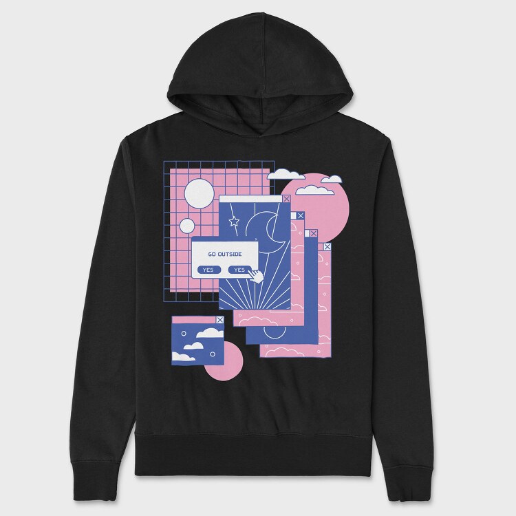 Computer Tabs Vaporwave 90S, Hanorac Oversize Barbati (Unisex)