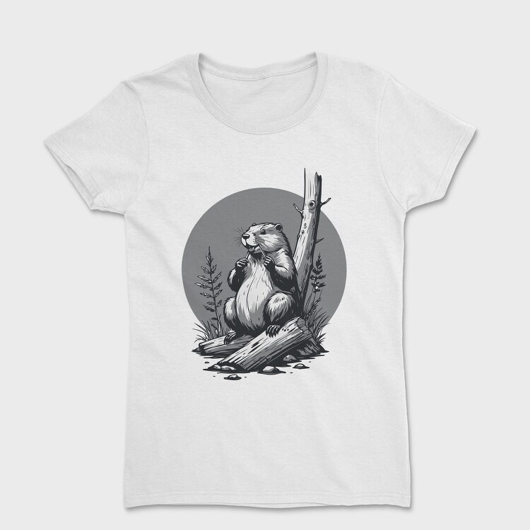 Contemplative Beaver, Tricou Femei