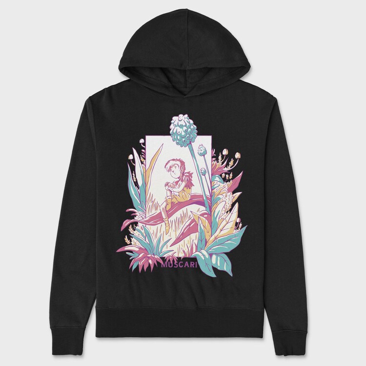 Cute Fantasy Fairy With Flowers Fairycore, Hanorac Oversize Barbati (Unisex)
