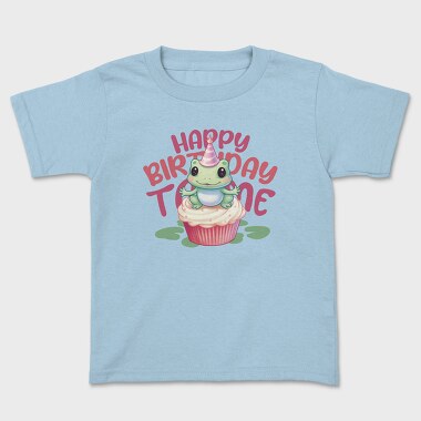 Cute Frog On Cupcake Birthday Mug, Tricou Copii
