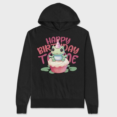 Cute Frog On Cupcake Birthday Mug, Hanorac Oversize Barbati (Unisex)