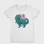 Axolotl Riding Dinosaur Trex, Tricou Femei