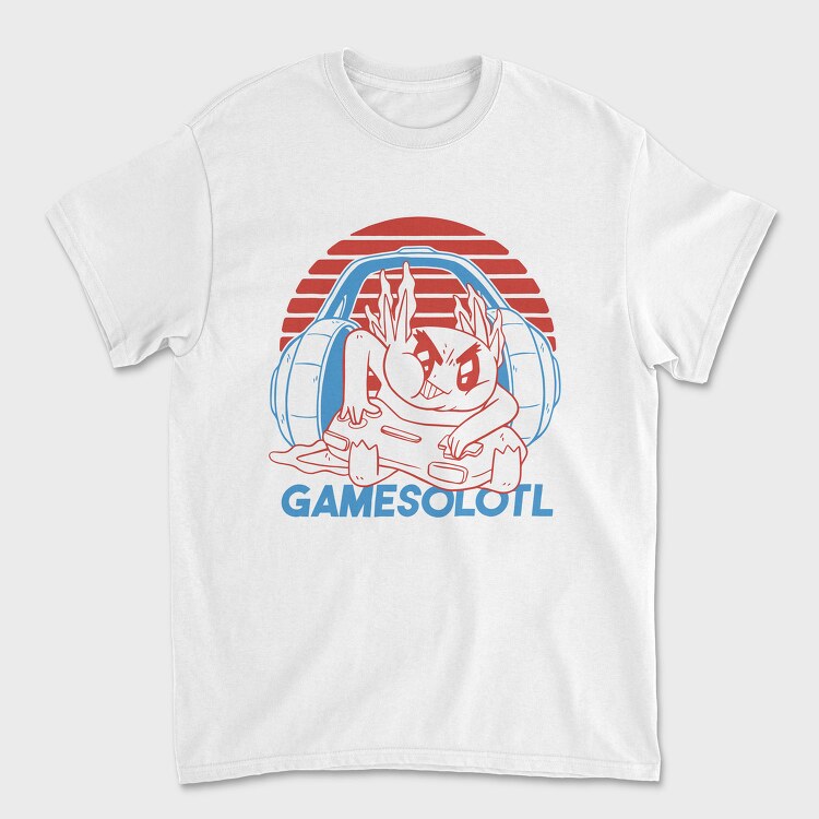 Axolotl With Joystick And Headphones Gamer, Tricou Barbati (Unisex)