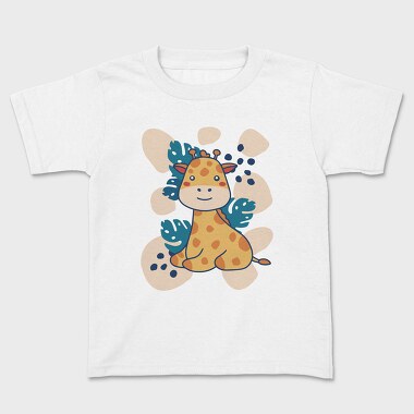 Baby Giraffe And Leaves, Tricou Copii