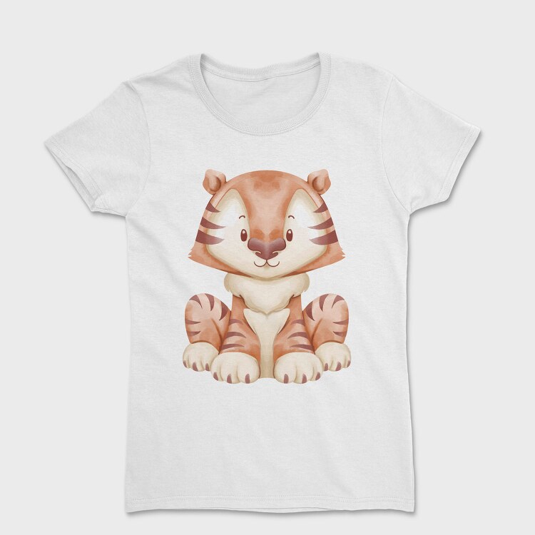 Baby Tiger Watercolor, Tricou Femei
