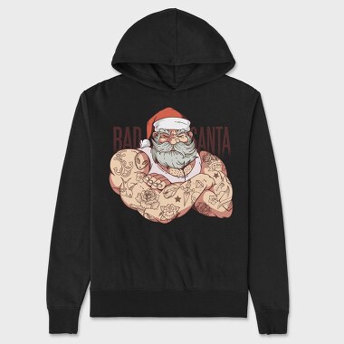 Bad Tattoo Santa, Hanorac Oversize Barbati (Unisex)