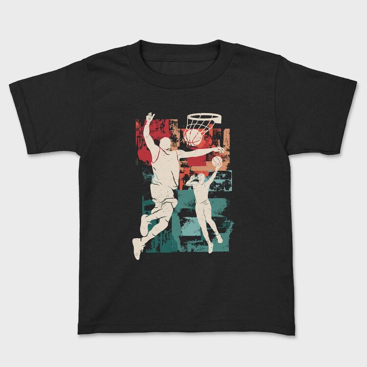 Baketball Silhouette Basketball, Tricou Copii
