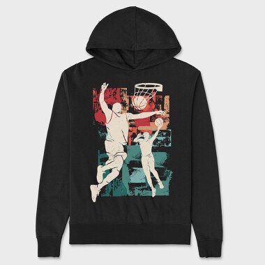 Baketball Silhouette Basketball, Hanorac Oversize Barbati (Unisex)