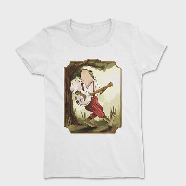 Banjo Frog Vintage Illustrations, Tricou Femei