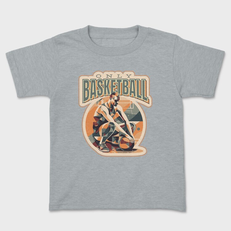 Basketball Player Geometric Only Basketball Pt, Tricou Copii