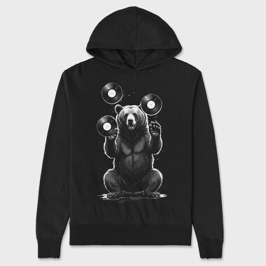 Bear With Vynils, Hanorac Oversize Barbati (Unisex)