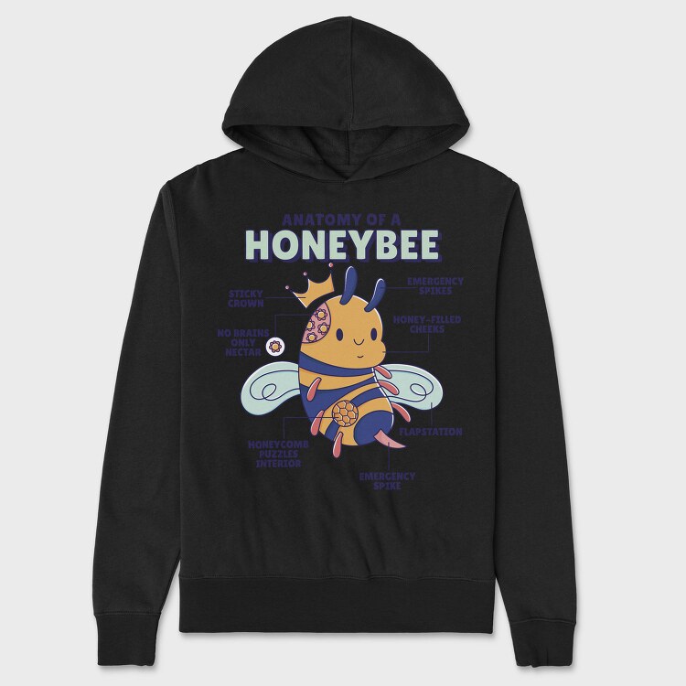 Bee Anatomy, Hanorac Oversize Barbati (Unisex)