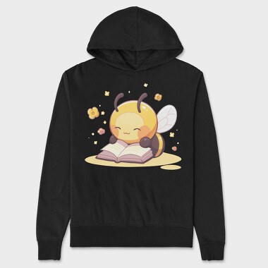 Bee Reading Cute, Hanorac Oversize Barbati (Unisex)